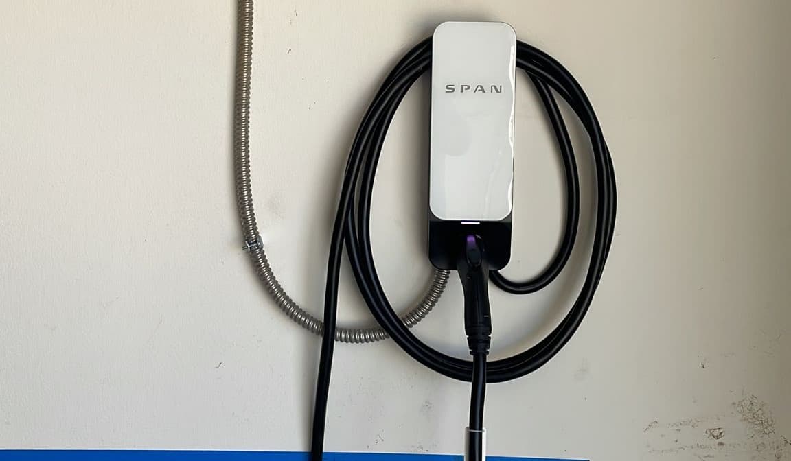Wall-mounted EV charger installation