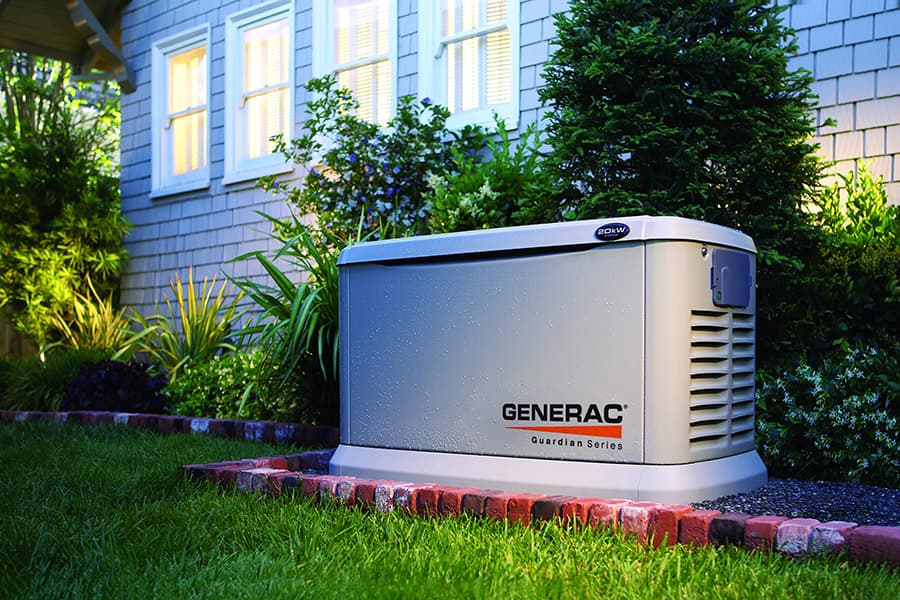 Standby generator installed outside a home