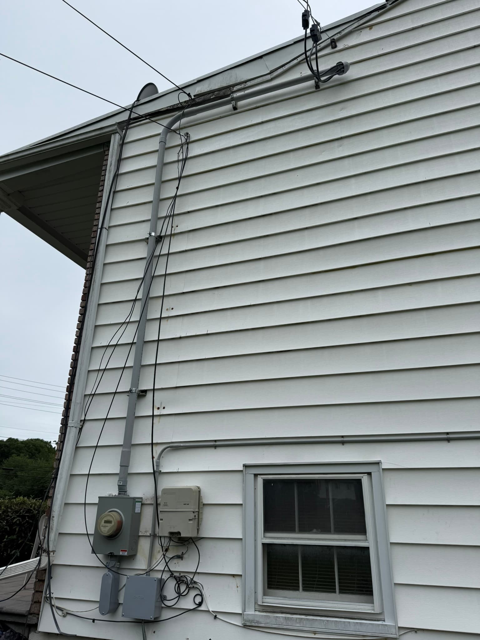 The finished upgrade! We like to run our new service in PVC conduit so it will last longer during harsh weather.